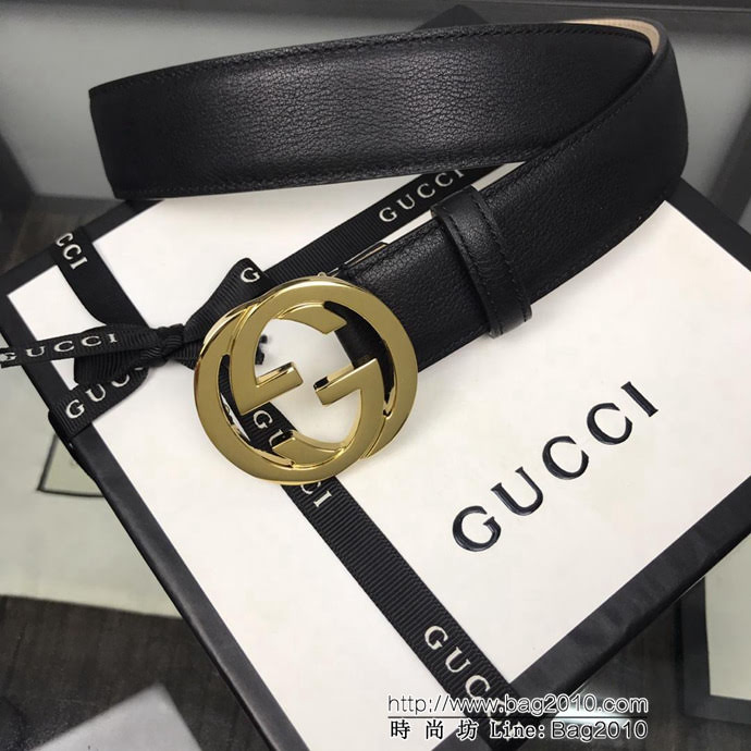 GUCCI古馳 官網爆款 正品規格 原單品質 頭層小牛皮面 亮面小雙G扣 時尚百搭款皮帶  xfp1311